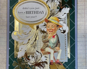 Handgemachte Karte- 3D POP Up Karte - Geburtstagskarte - auch älter - Viktorianisch -Für Ihn - Für Sie