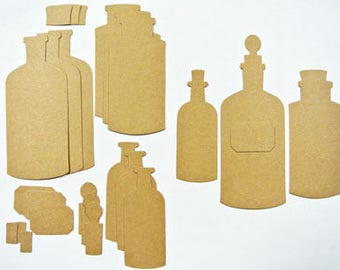 Tim Holtz Die Cuts Apothekerflaschen Card Stock Set von 4 Sizzix 658715