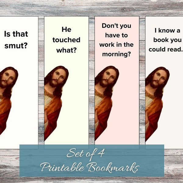 Jesus is Watching You Read Printable Bookmarks | Funny bookmarks that make a great gift for book lovers | Unique bookmarks for women