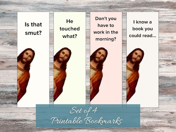 Jesus is Watching You Read Printable Bookmarks | Funny bookmarks that make a great gift for book lovers | Unique bookmarks for women