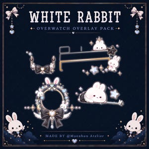 White Rabbit Overwatch HUD Overlay Pack | Streamingresurser | OBS | HUDSight | För spelare, streamers och Vtubers