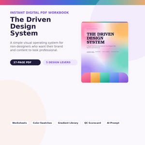 Design Workbook for Non Designers, Visual Branding Guide PDF, Canva Design System, Color Palette Workbook