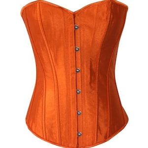 Solid Color Satin Bustier Corset Sky Blue, Orange, Yellow, Beige Gold Perfect For Painting, Beadwork, Burlesque, Costume Making
