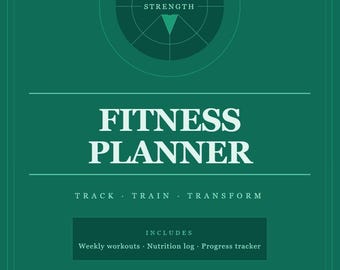 Planejador diário de exercícios com registros de treino, nutrição e medidas.