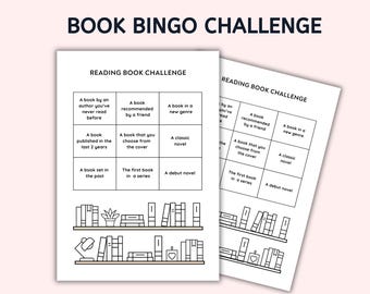 Reading Challenge Printable - Bookshelf Coloring Tracker - Bookish Reading Tracker - Reading Bingo - Book Lover Gift - Instant Download