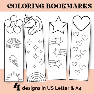 Printable Bookmarks to Color | DIY Kids  | Fun Coloring Activity, Homeschool Printable, Classroom Bookmark | Instant Download, Craft Project