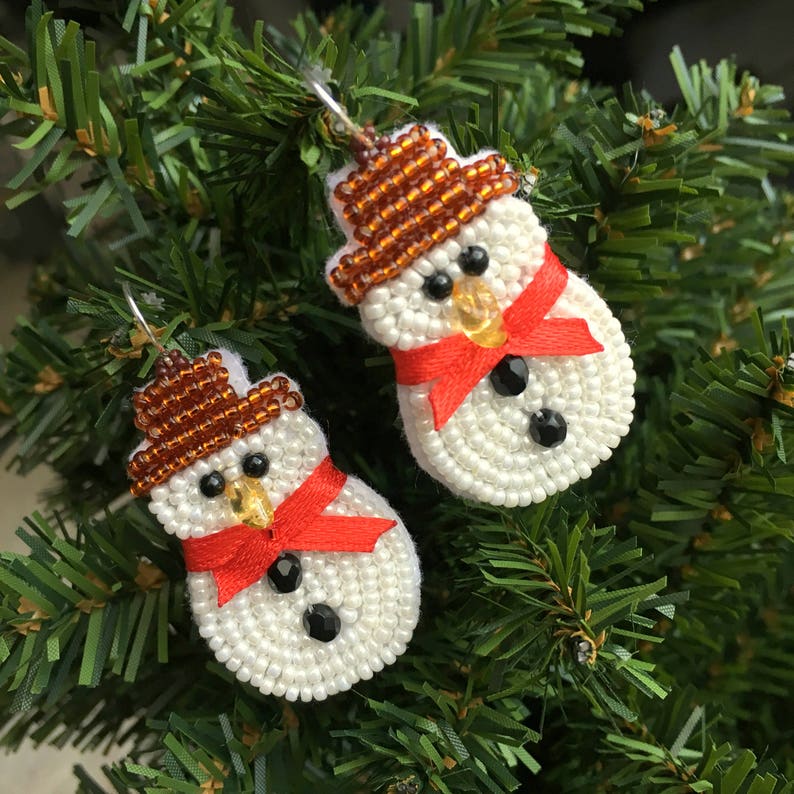 Snowman Christmas Earrings, Novelty Holiday Jewellery, Fun Festive Wear