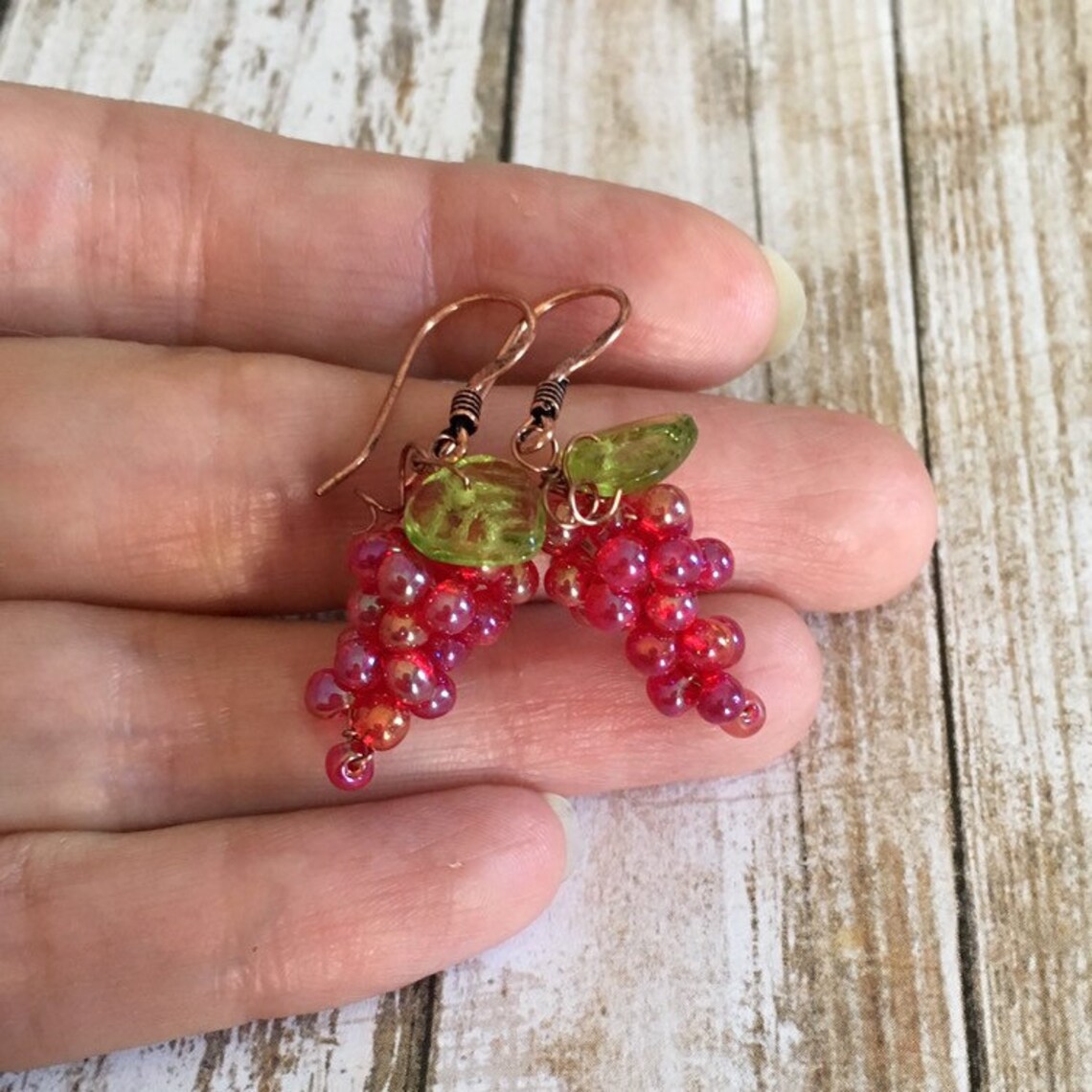 Grape Earrings Bunch of Grapes Grapevines Fun Fall Etsy