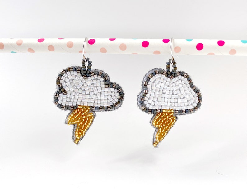 Lightning Cloud Earrings Lightning Flash Jewellery for Her Etsy