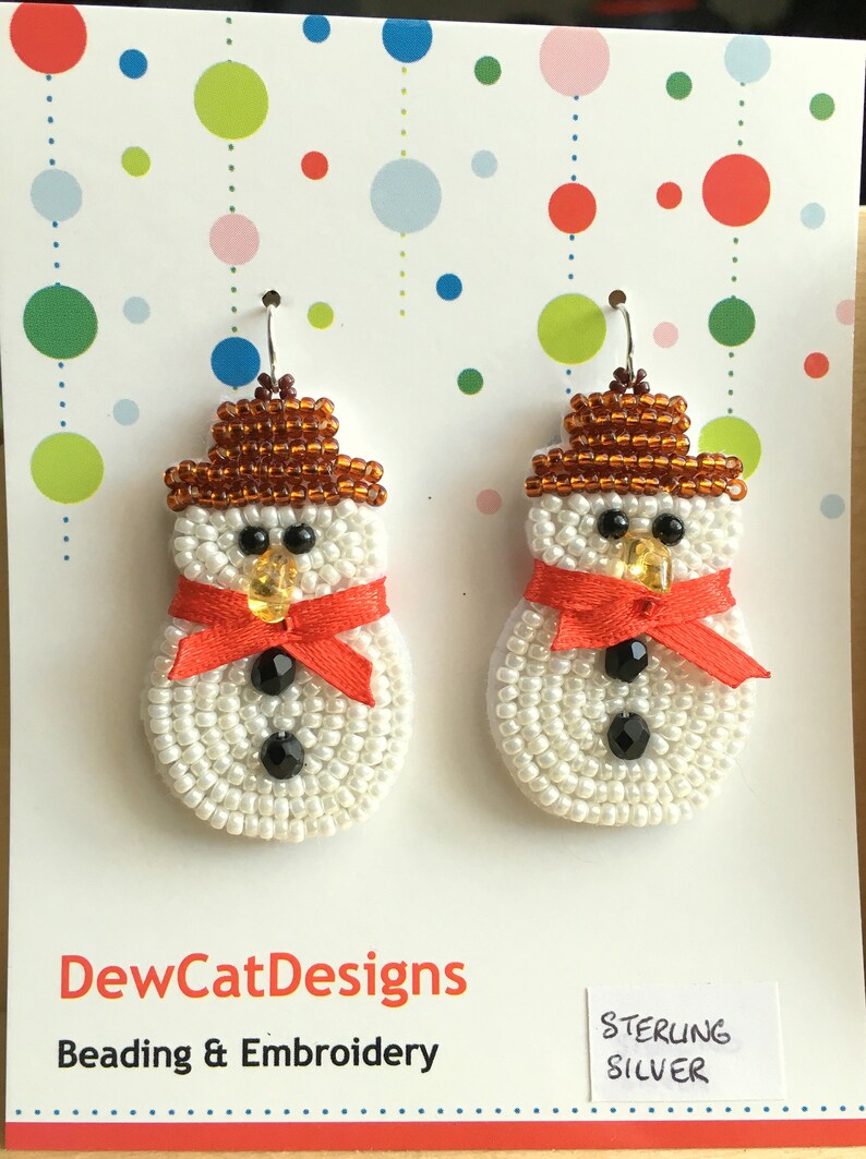 Snowman Christmas Earrings, Novelty Holiday Jewellery, Fun Festive Wear
