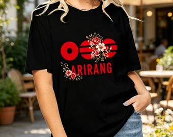 BTS World Tour Arirang Floral Graphic T-Shirt, Kpop ARMY Fan Tee, Bangtan Concert Floral Design Casual Unisex Shirt