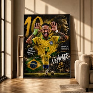 Neymar Jersey Framed - Etsy
