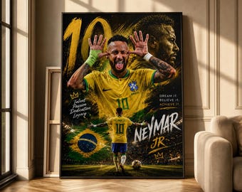 Brazil Neymar Jr Star Poster | Rolled Poster
