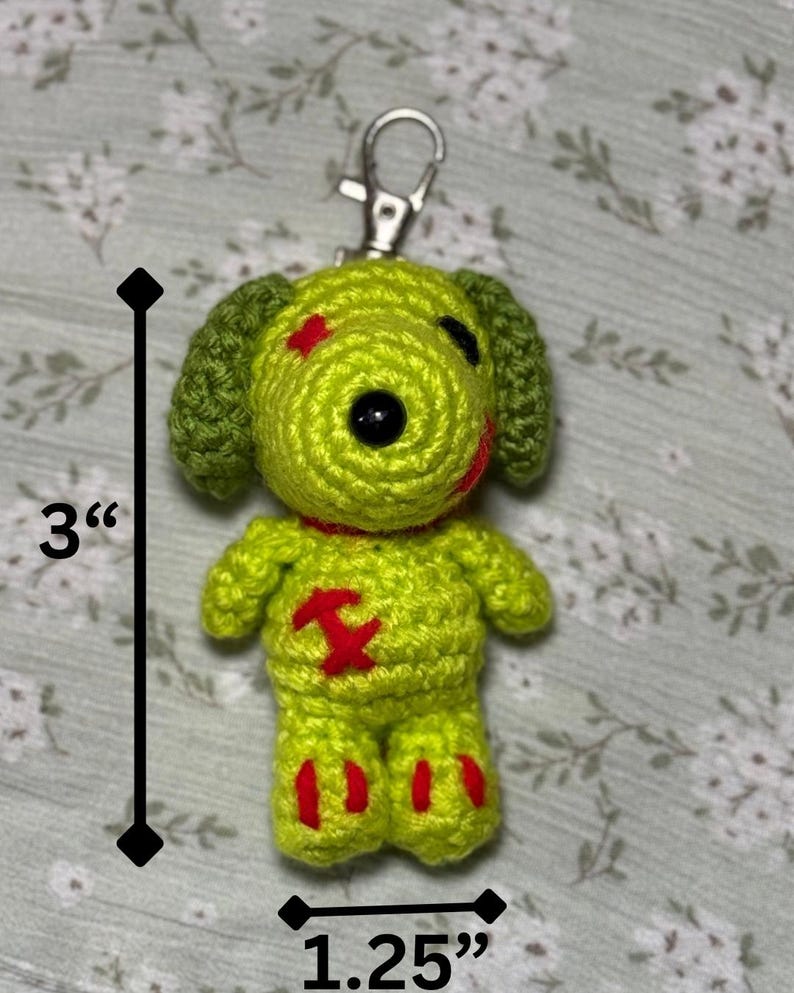 Limited Edition | Crochet Snoop Halloween Keychain Bag Charm | Zombie , Devil, Bat Keychain Bag charm | Custom Dog Snoop Keychain | Sppoky image 8