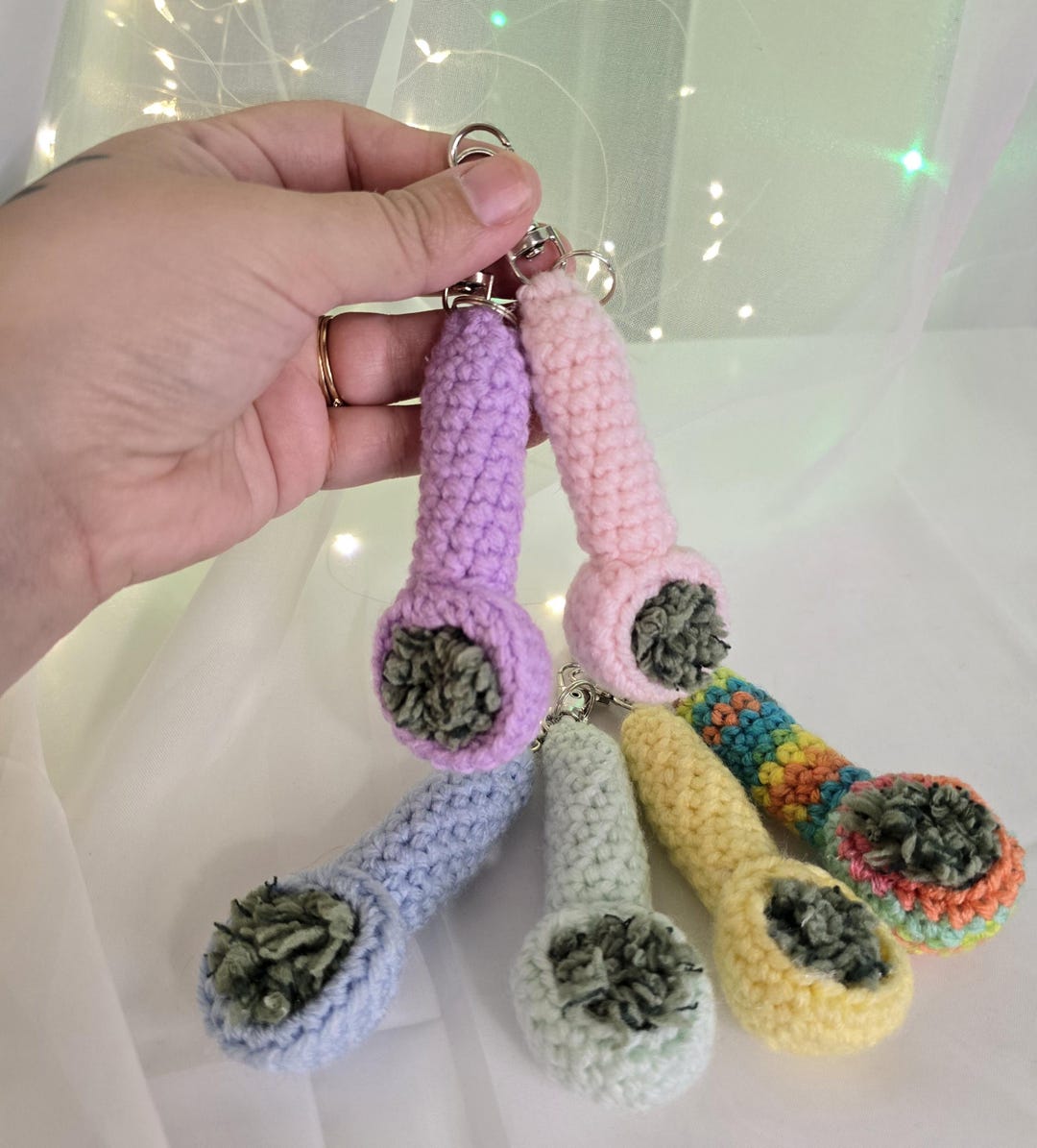 Crochet Handmade Pipe Keychain - Choose Custom Colors - Comes With ...