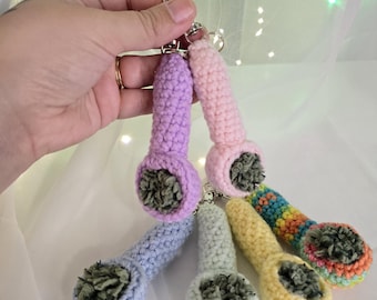Crochet handmade pipe keychain - choose custom colors - comes with clasp
