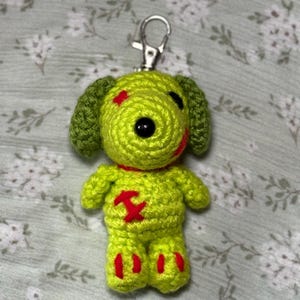 Limited Edition | Crochet Snoop Halloween Keychain Bag Charm | Zombie , Devil, Bat Keychain Bag charm | Custom Dog Snoop Keychain | Sppoky image 2