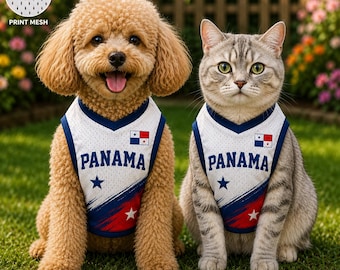 Personalized Panama Pet Jersey, Custom Dog Cat Soccer Shirt, Name Number Football Outfit, Panama Pet Fan Gift