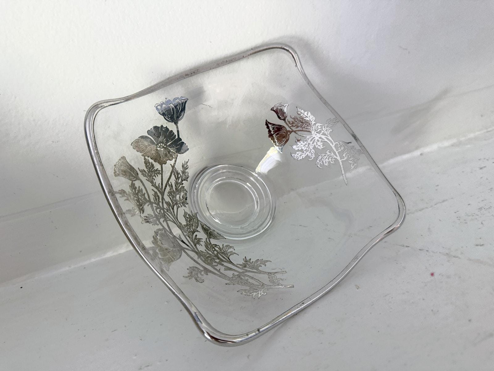Vintage Glass With Silver Overlay - Etsy