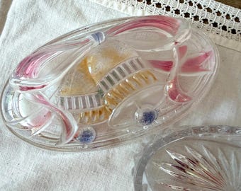 bonbonnière ovale en cristal « Esprit des Fêtes » Mikasa Savoir Vivre vintage - Noël