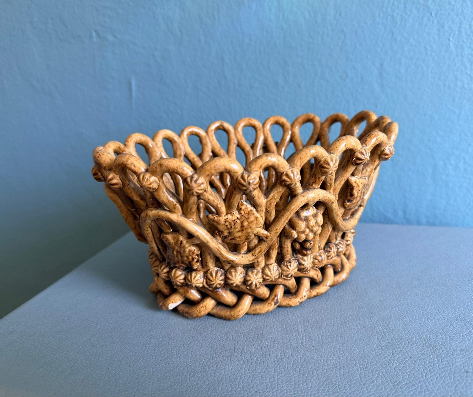木製ハート型ベンチ(みかん） Vintage Ceramic Fruit Basket - Etsy