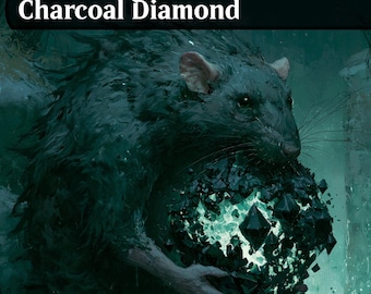 Anthrazit Diamant MTG Proxy-Karte | Ratte Tribal Manastein | Benutzerdefinierte Kunst Magie Karte | Schwarze Rampe Artefakt | Kommandant EDH Single