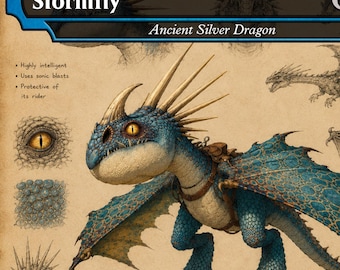 Stormfly Antiker Silber-Drache MTG Proxy | Drachenzähmen leicht gemacht benutzerdefinierte magische Karte | Drachen Kommandant Proxy | Tödliche Nadder Sammlerstück