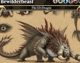 Bewilderbeast MTG Proxy-Karte | Der Ur-Dragon Reskin | Drachenzähmen leicht gemacht! Personalisierte Drachenkarte