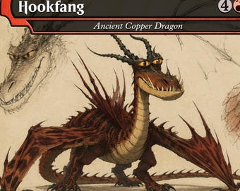 Hakenzahn alter Kupfer-Drache MTG Proxy | Drachenzähmen leicht gemacht benutzerdefinierte magische Karte | Drachen Kommandant Proxy |