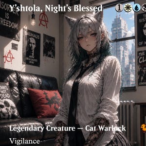 Y'shtola, die Gesegnete der Nacht (MTG-Proxykarte) | Benutzerdefinierte Final Fantasy XIV-Magic-Karte | Full-Art-FFXIV-Proxykarte | Commander-Sammelkarte (TCG)