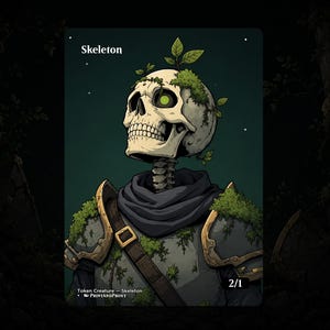 Créature jeton squelette 2/1 | Carte proxy personnalisée | MTG | Carte Magic | Guerrier mousseux | Amélioration de deck Commander
