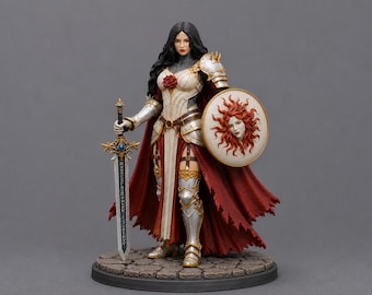 Rosenritter STL, Paladin Miniatur, Fantasy Schwert Maiden Figur, DND RPG Held, 3D Druck Modell-Datei