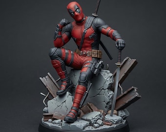Deadpool Marvel STL-Datei | Söldner 3D Print Modell | Superheld Statue STL | Comic Buch Sammler Geschenk | Resin Miniatur - Fächer gemacht