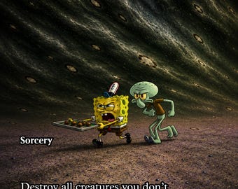 Pest Wind MTG Proxy Karte | SpongeBob Meme benutzerdefinierte Kunst | Kommandantentafel Wischen | Zauberhafte Karte | EDH Einfarbig