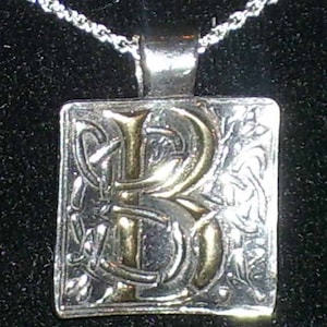Silver & Gold Celtic Knot Monogram Pendant Custom Hand-Made small
