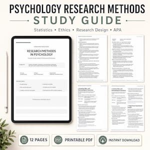Przewodnik do nauki psychologii: Metody badawcze w formacie PDF z przeglądem statystyki i etyki
