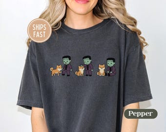 Dog Lover Shirt for Halloween Graphic Tee for Her Cute Kawaii Pet Lover Gift Spooky Season Dog Mom Top for Fall Dog Dad Gift for Birthday