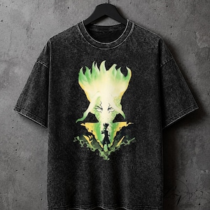 Dr. Stone Senku Ishigami Mineral Wash T-shirt, Vintage Oversized Anime Graphic T-shirt, Unisex Manga Streetwear