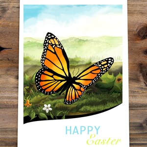 Tarjeta de Pascua, Tarjeta de Mariposa, Tarjeta 5x7, Tarjeta de Naturaleza, Tarjeta en Blanco