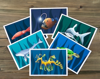 Nature Cards, Fish, Greeting cards, Cards, 5x7 cards, kids cards, blank cards