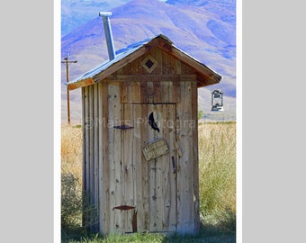 Western Decor Ghost Town Laws California Bishop Travel Historical Park Mining Outhouse Fine Art Photography signed 12x18 Original Photograph