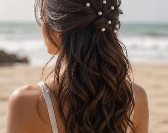 Braut Perle Haarnadeln, Haarnadeln für Brautjungfer, weiße Perle Haarnadeln, eleganter Haarschmuck, Hochzeit Haarschmuck