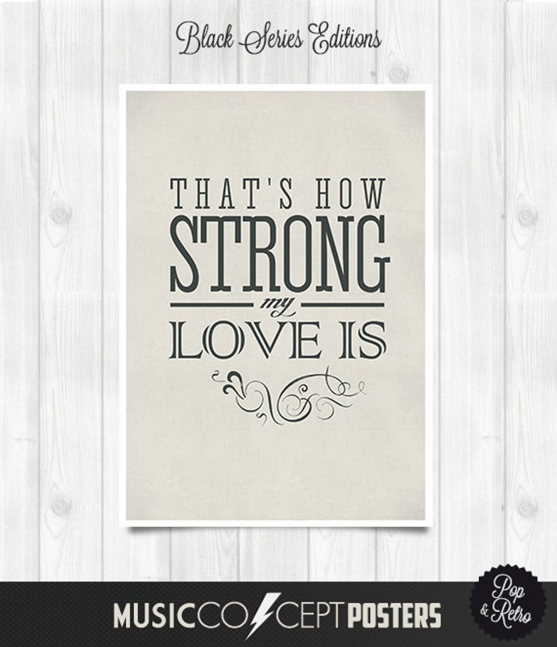 Otis Reddings print That's how strong my love is Music poster Music print Lyrics Print image 1