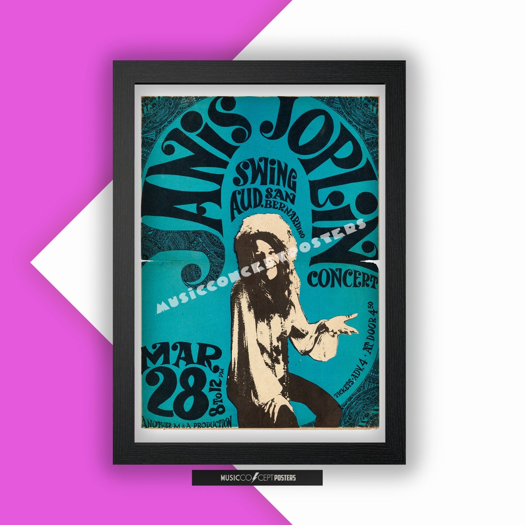 Janis Joplin Concert Poster Rock Music Poster Rock Pop Vintage Style ...