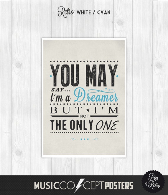 Beautiful Boy John Lennon Song Lyrics Typography A4 Print