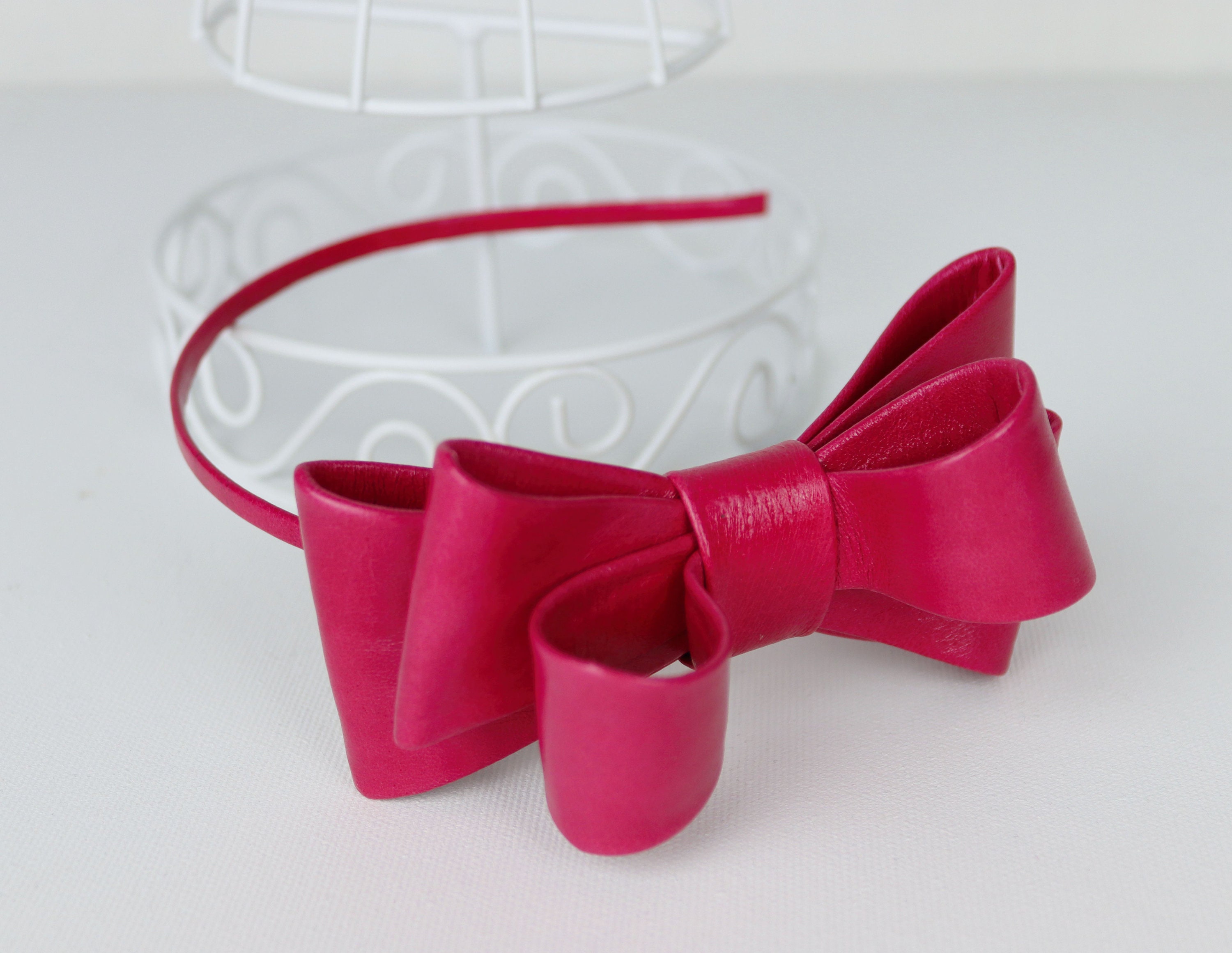 Pink Patent Leather Headband with Gold Logo Amazon.com : Huachi Pink Headbands for Women 1 Inch Wide  main image 4