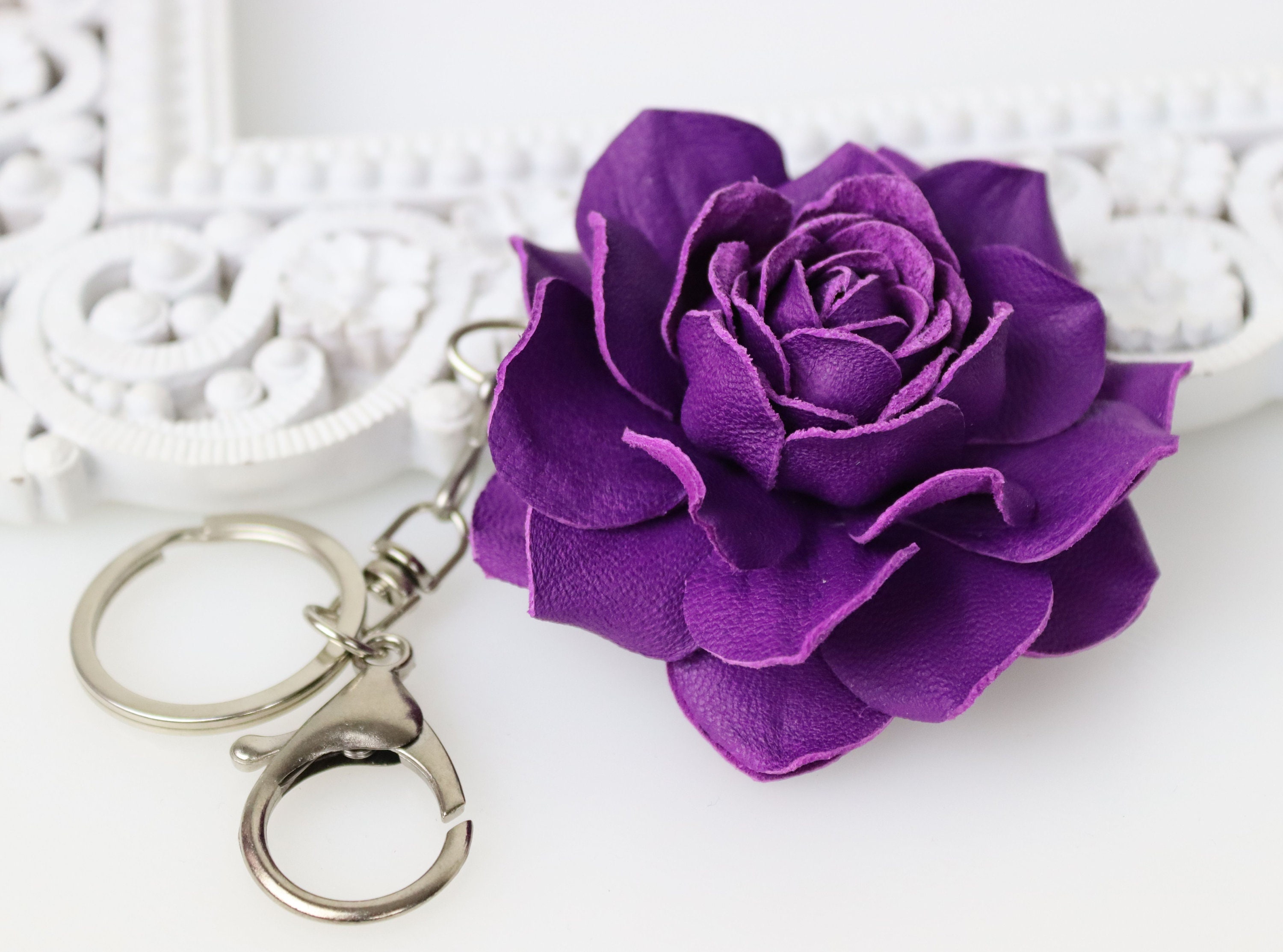 Dark Purple Floral Print Handbag Purse, Cute Flowers Art Top Zipper Ca –  Starcove Fashion