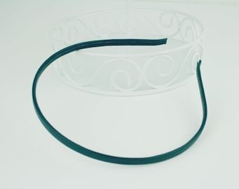 Blue Real Leather wrapped metal headband (5mm)