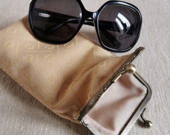 Etui na okulary, etui na okulary przeciwsłoneczne z zamkiem błyskawicznym, uchwyt na okulary z materiału, woreczek na okulary w stylu vintage, ręcznie robiony prezent dla niej, prezent urodzinowy dla kobiety