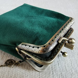 Dubbele Kisslock-portemonnee, Kiss Lock-portemonnee, portemonnee met dubbele zakken, portemonnee Kiss-sluiting, retro-portemonnee, uniek cadeau voor haar, handgemaakt